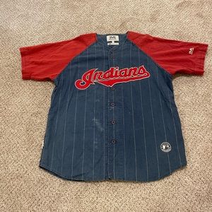 Vintage 90's Mirage Cleveland Indians #7 KENNY LOFTON Pinstripe Throwback Jersey